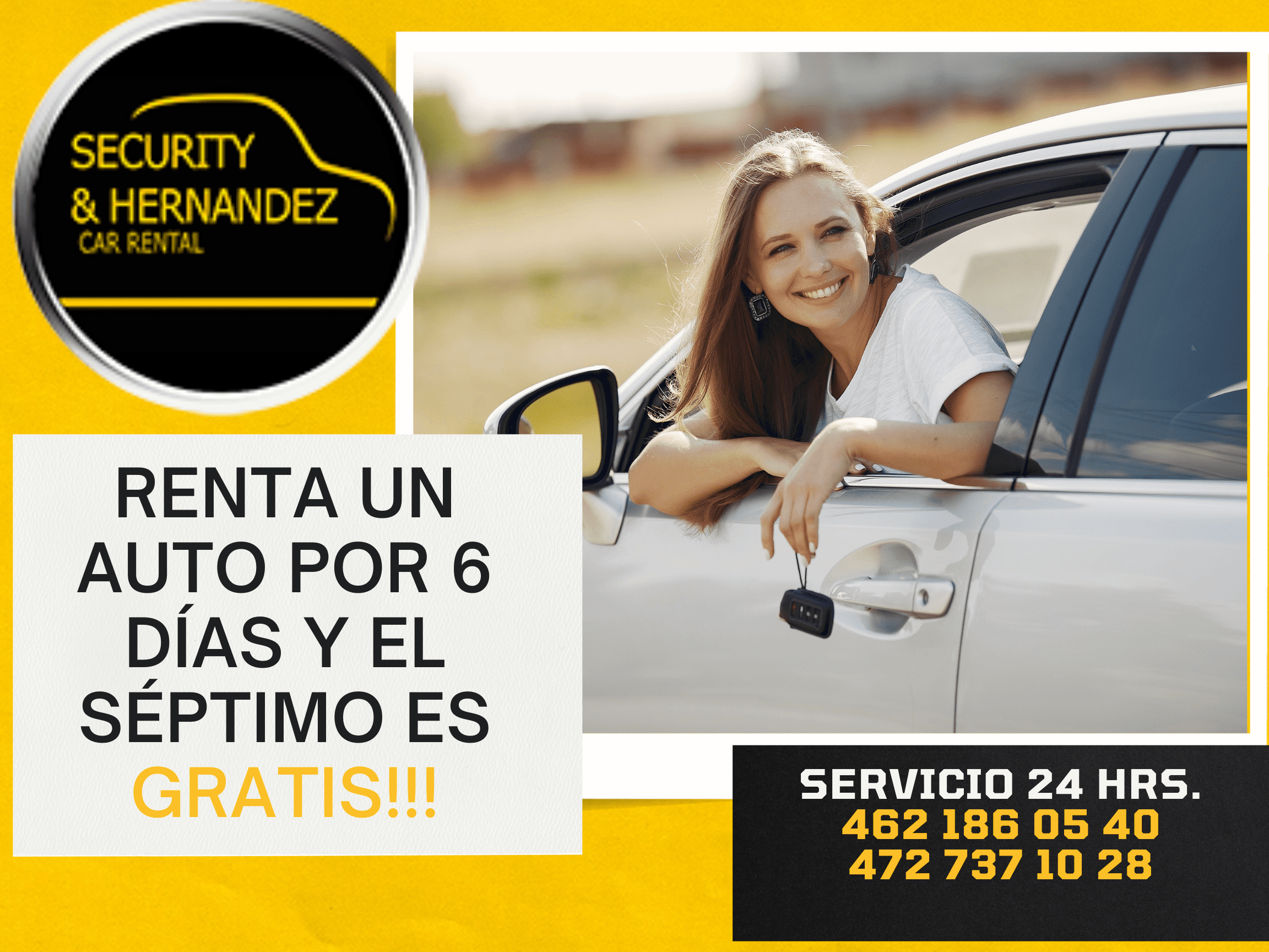 Renta un auto por 6 dias y el séptimo es gratis